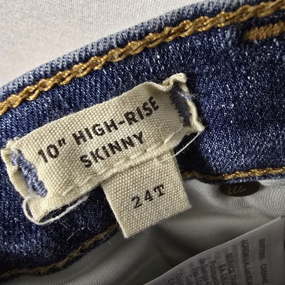 Madewell 10" High-Rise Skinny Jeans: Drop Step-Hem Edition Size 24 Tall NWT - Picture 13 of 16
